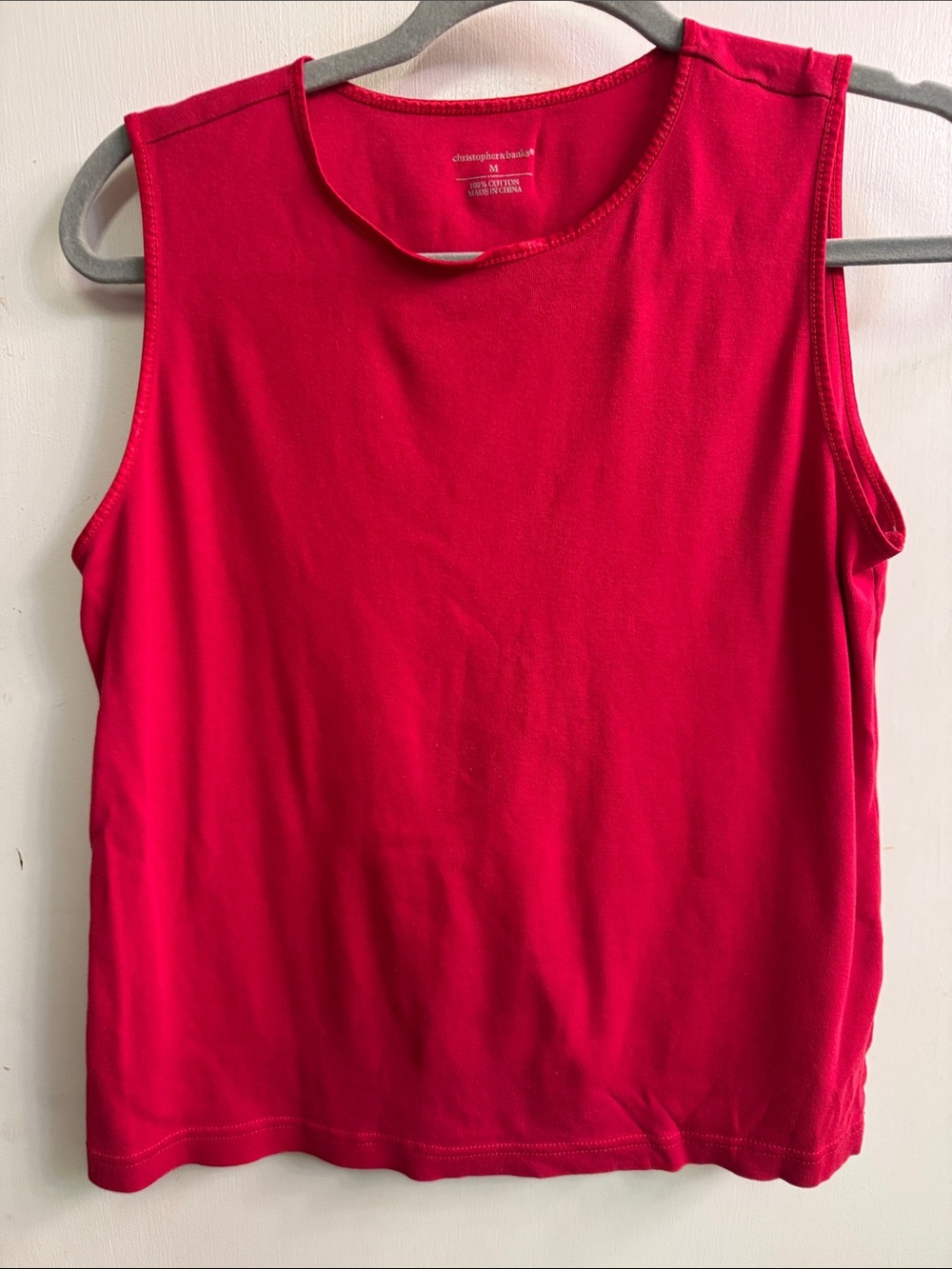 Christopher & Banks Bright Red Sleeveless Tank